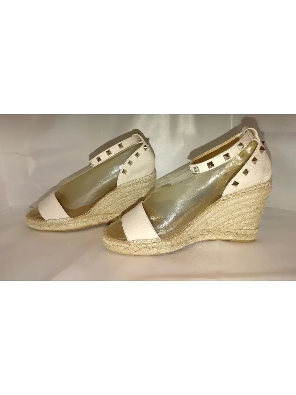 Anthropologie Maypol Leather Studded Espadrilles Size 38 (Hand made in Spain)